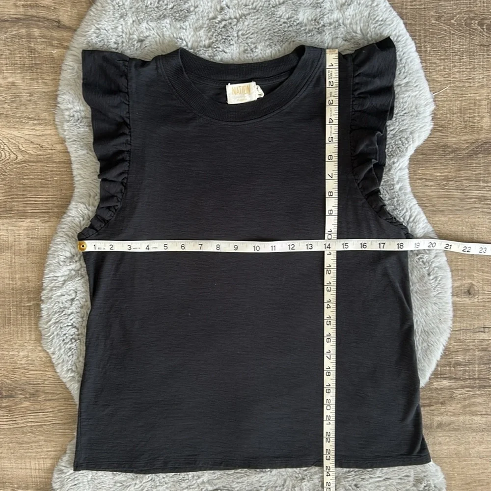 NATION LTD Paulette Tank Reverse Slub In Jet Black L - Picture 5 of 9